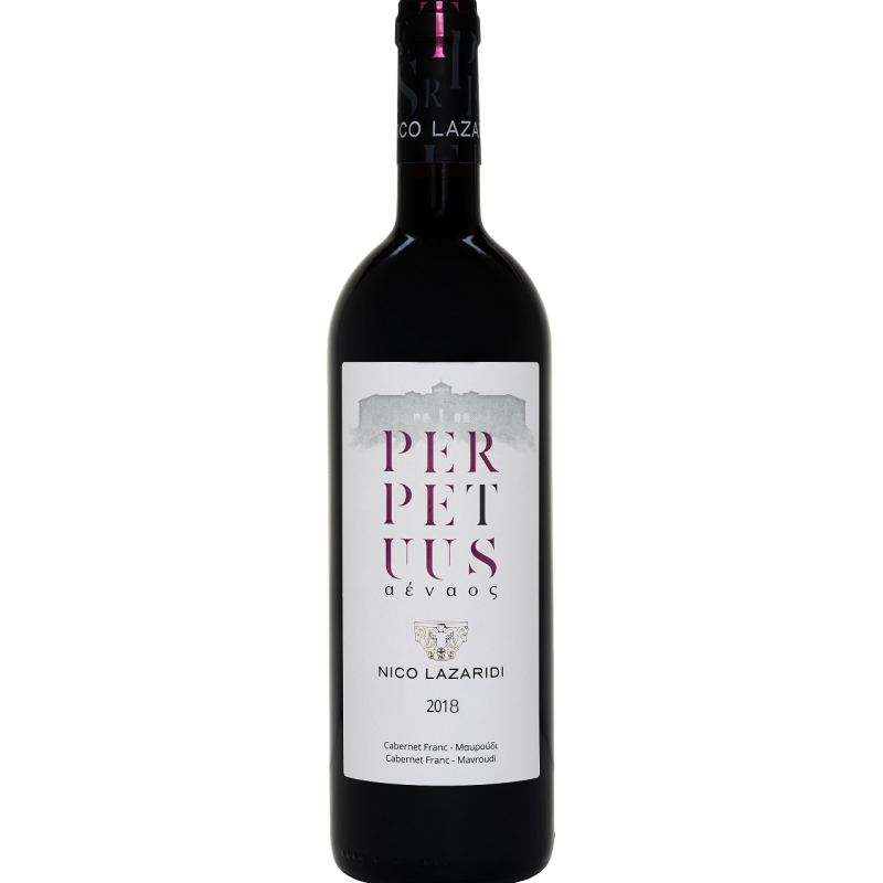 a bottel of Perpetuus Red 2018